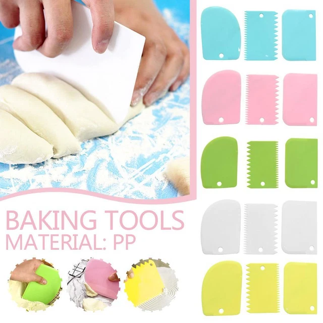 3* DIY Dough Icing Fondant Scraper Cake Decorating Baking Pastry Ne Tool C6V2
