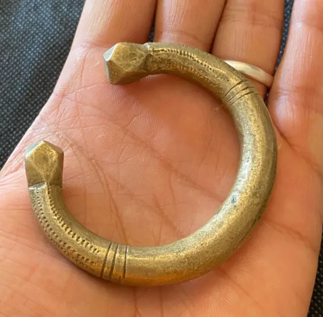 A Genuine Rare Ancient Viking Bracelet Bronze Heavy  Artifact Authentic Antique