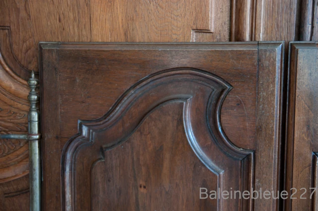 Set 2 French Antique Carved Louis XV Style Architectural Panel Door Solid Walnut 2