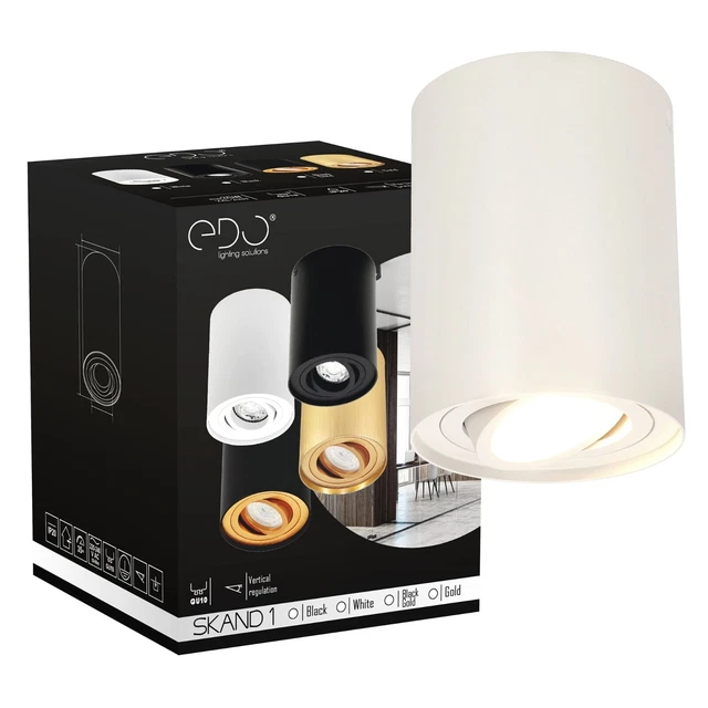 Spot De Plafond Orientable EDO PALLAD 1 - Carré Blanc, 1xGU10, IP20, Pour Salon, Cuisine, Bureau