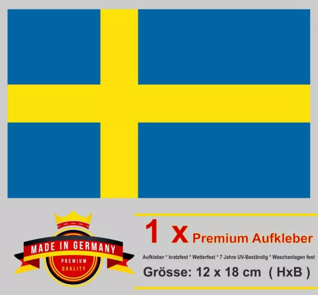 AUTO AUFKLEBER FAHNE Flagge Schweden Sverige Sticker Caravan