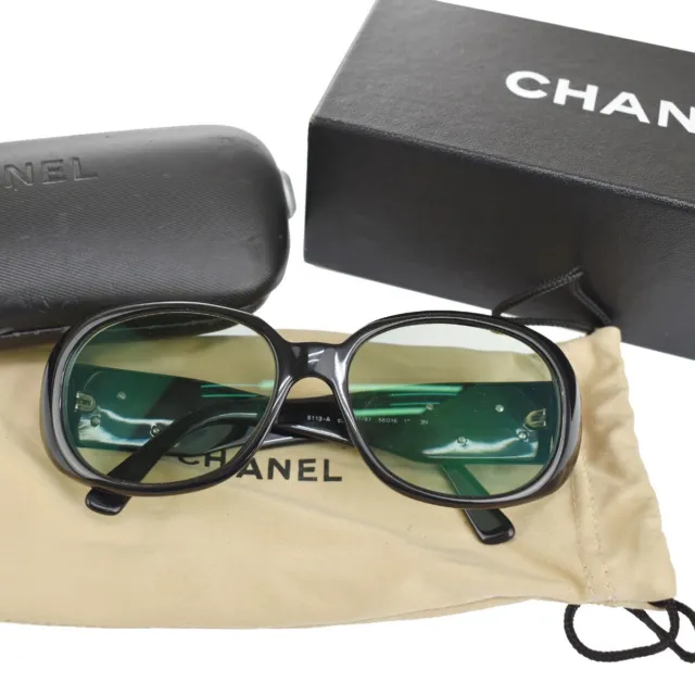 CHANEL CC RHINESTONE Sunglasses Eye Wear Metal Plastic 4093-B