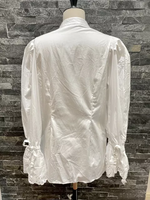 Alexander McQueen Long-Sleeve Shirt Women White Broderie Anglaise Details IT44 3