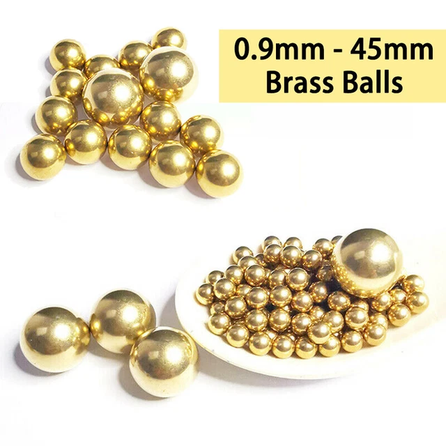 Dia 0,9 mm-45 mm cuscinetto in ottone massiccio sfere di precisione artigianato decorativo perline rotonde