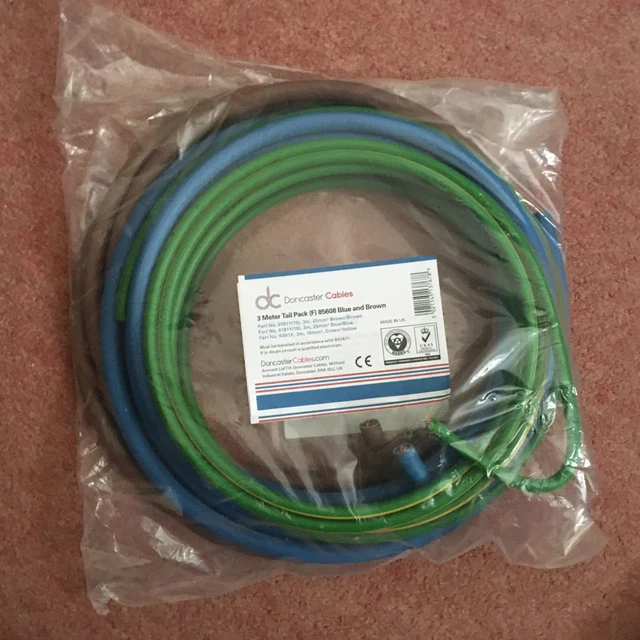 Doncaster Kabel 3 Meter Heckpack 3M, 25 Mm Braun/Braun Blau/Blau 3M 16 Mm Erde