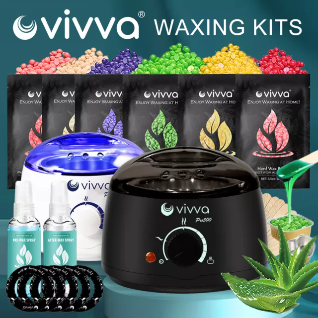 VIVVA Wax Warmer Heater Hard Wax Bean 9 Flavours Hair Removal Waxing Machine Kit