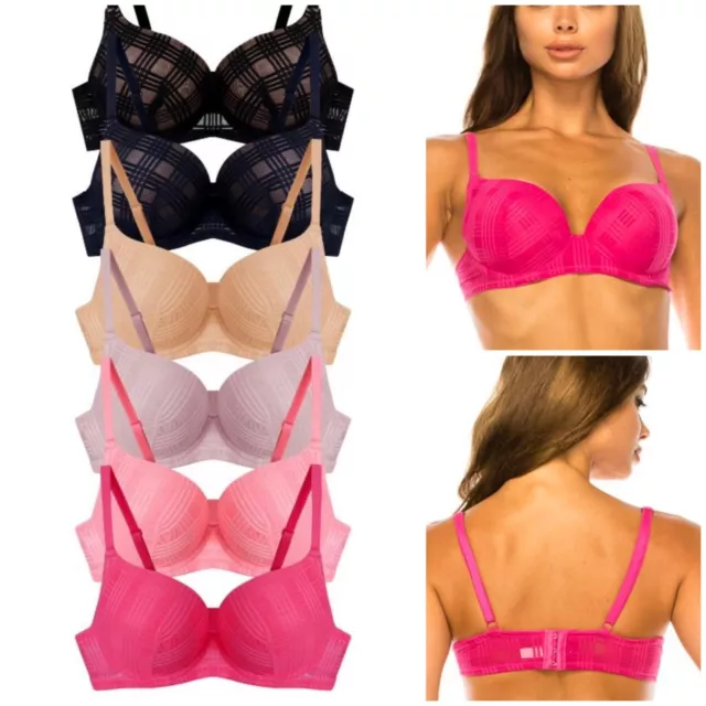 3-6 Bras Sexy Women's Max Lift Add 2 Cup Size Extreme Push-up 1290