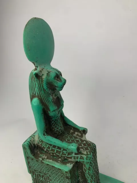 RARE ANTIQUE ANCIENT EGYPTIAN Statue Seated God Sekhmet Lion War Army 1740 Bc