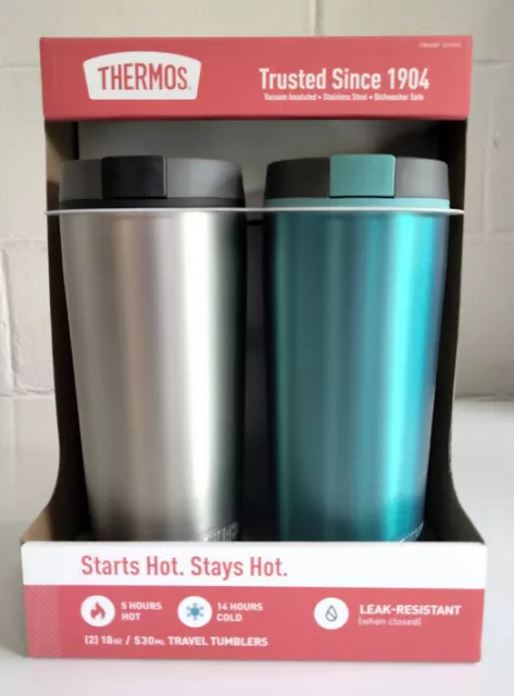 Thermos 18oz Stainless Steel Vacuum Hot & Cold Insulated travel tumblers 2 pack