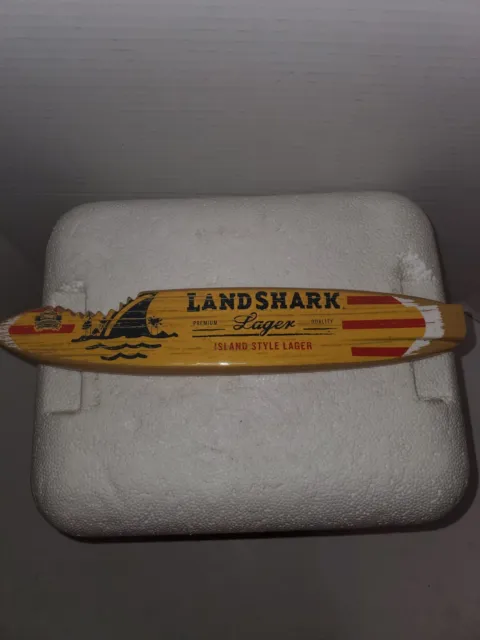 LANDSHARK Beer Tap Handle ISLAND STYLE LAGER SHARK BITTEN SURFBOARD FLORIDA