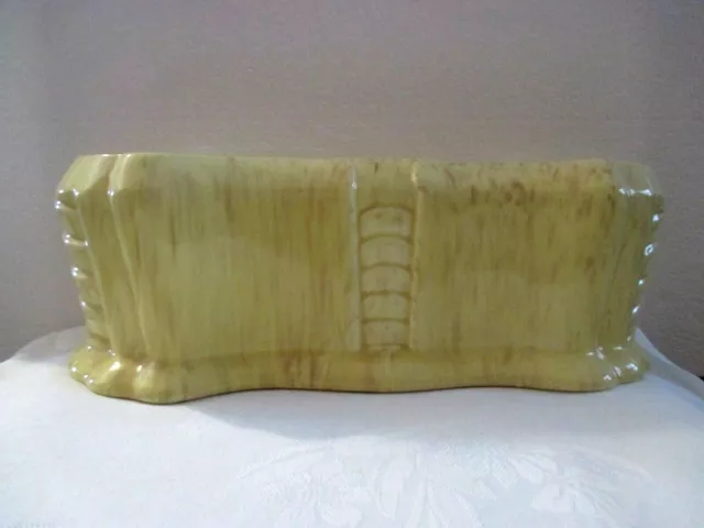 Vintage Pates Australian Pottery Yellow Trough Vase