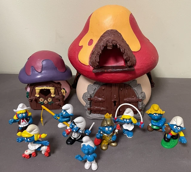 LOT DE FIGURINES Et Maisons Schtroumpfs Schleich 1972 76 78 80 81 82 