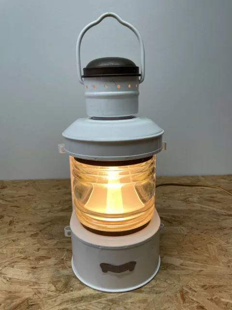 große MASTHEAD Lampe maritime Lampe Metall elektrisch dekorativ weiss