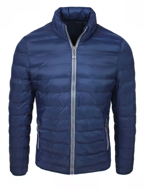 GIUBBOTTO PIUMINO UOMO BLU SLIM FIT CASUAL GIUBBINO GIACCA IMBOTTITO da S a 3XL