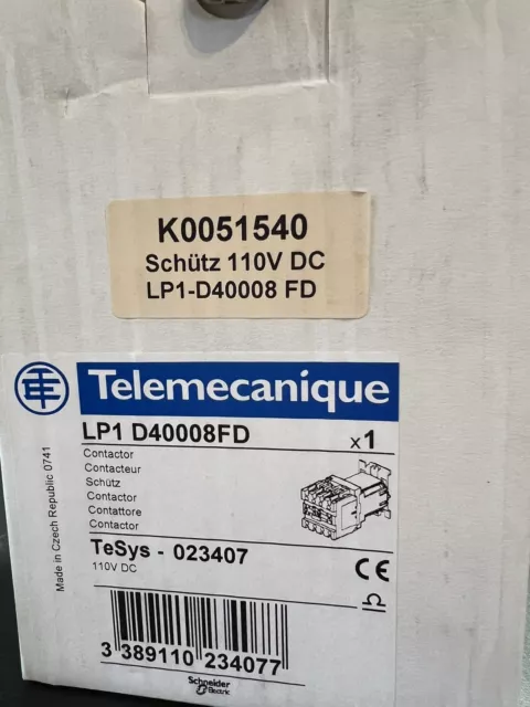 Schneider Electric Telemecanique Schütz LP1 D40008FD NEU OVP  110V DC