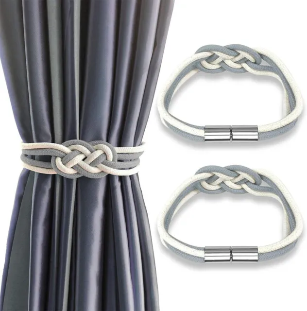 Beautiful Weave Rope Knot Curtain Holdbacks Tiebacks Grey and White pack of 1 5