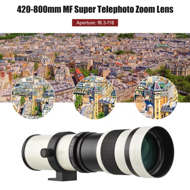 Andoer 420-800mm MF Super Telephoto Camera Zoom Lens for Canon EF Mount Cameras/