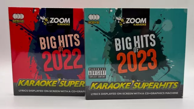 Zoom Karaoke - BIG HITS OF 2022 & 2023 - 2 x Dreifach CD + G Karaoke Disc Packs