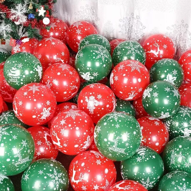 Buon Natale Lattice Tinta Palloncini 30.5cm Rosso e Verde Compleanno Festa Decor