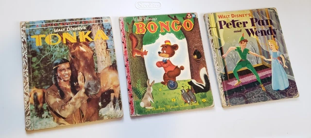 Vintage Walt Disneys Peter Pan and Wendy Bongo and Tonka Little Golden Books