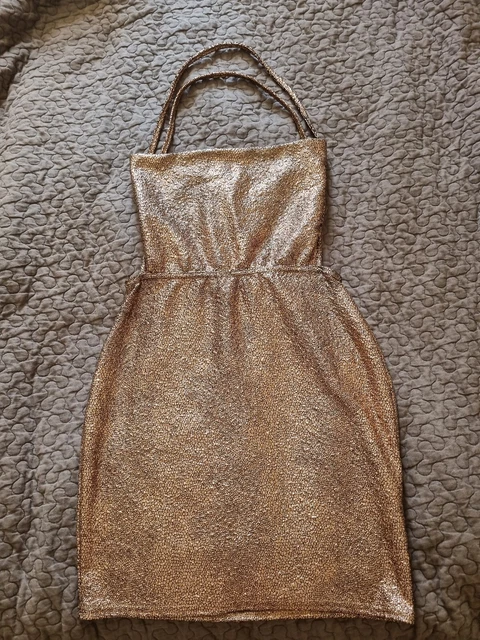 In The Style Rose Gold Backess Party Summer Dress UK8
