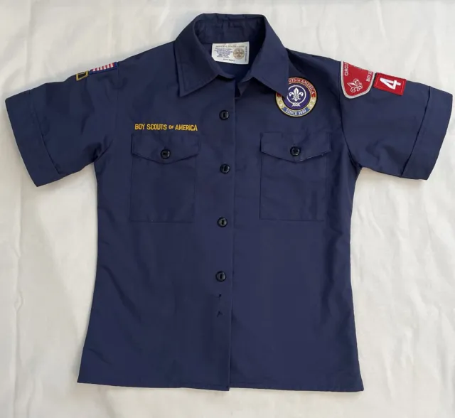 BSA Boy Scouts Cub Scout Uniform Shirt Blue Size Youth Small