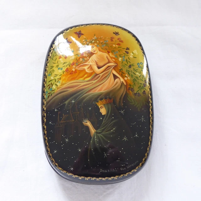 Boîte Laquée Russe Artisanale - Peinte à La Main Par Prokhorov, Cadeau Décoration