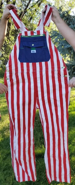Liberty Overalls USA Size 40 American Flag Denim Patriotic Vintage 1990s Pants