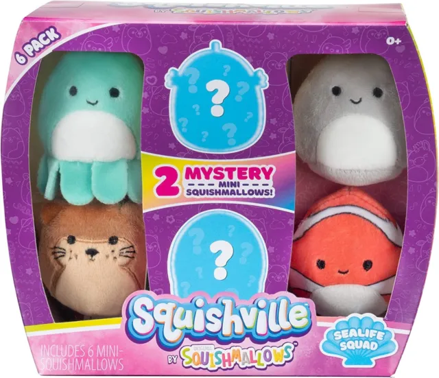 Squishville by Squishmallows Six 2-Inch Mini Characters Sealife Squad 3
