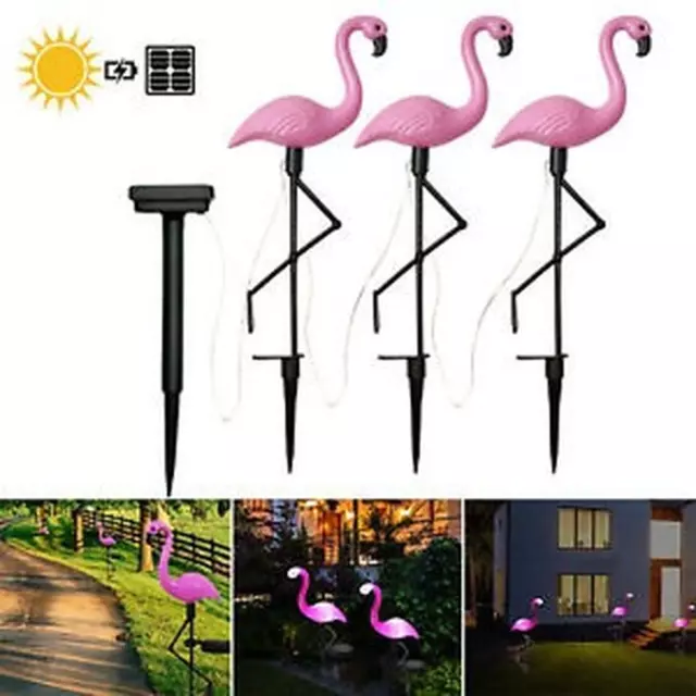 Solar Powered Flamingo LED Light Lawn Lamp Garden Decor Solar Lights Waterproof