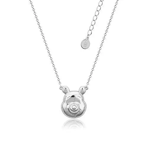 Disney Couture Kingdom Winnie The Pooh White Gold-Plated Pooh Character Necklace