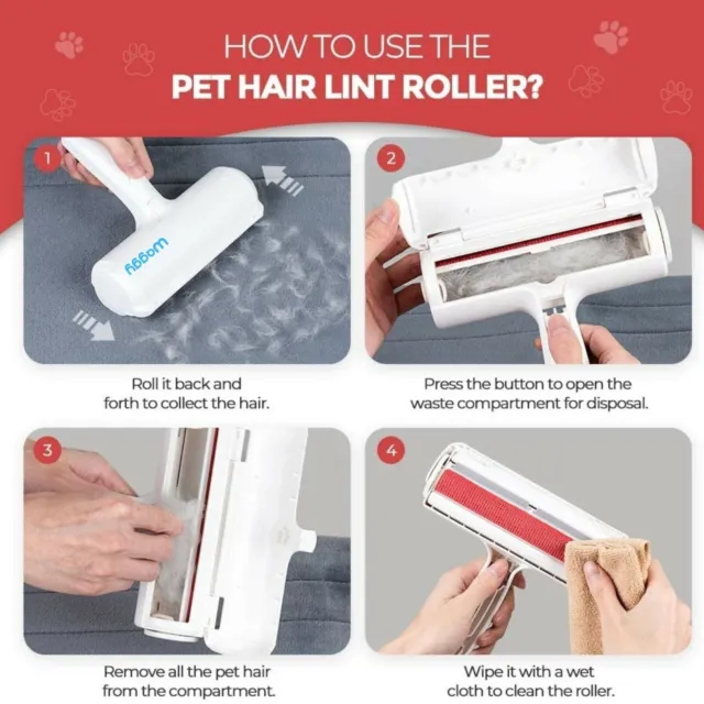 Pet Hair Lint Remover Dog Cat Cleaning Brush Reusable Roller Sofa Clothes Carpet 11