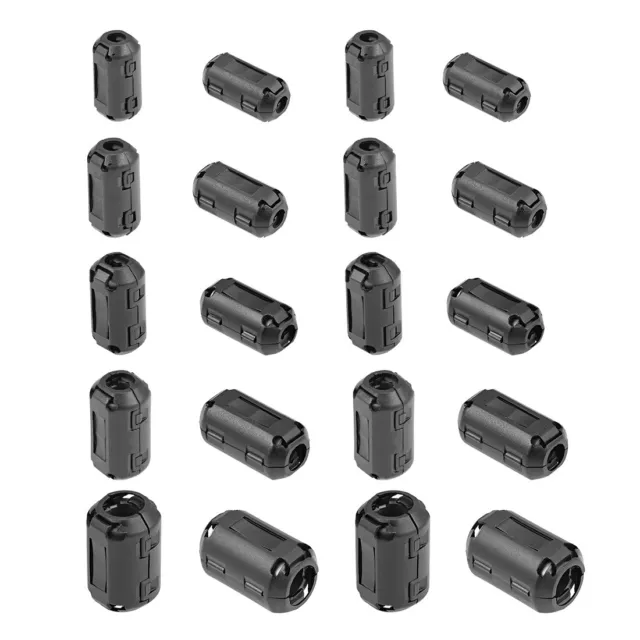 20Pcs Ferrite Cores Ring 3.5mm 5mm 7mm 9mm 13mm RFI EMI Noise Cable Clip Black