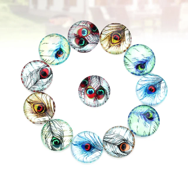 2x Flatback Dome Cabochons Schmuck Glas Snap Schmuck Machen Cabochons Glas Patch 6