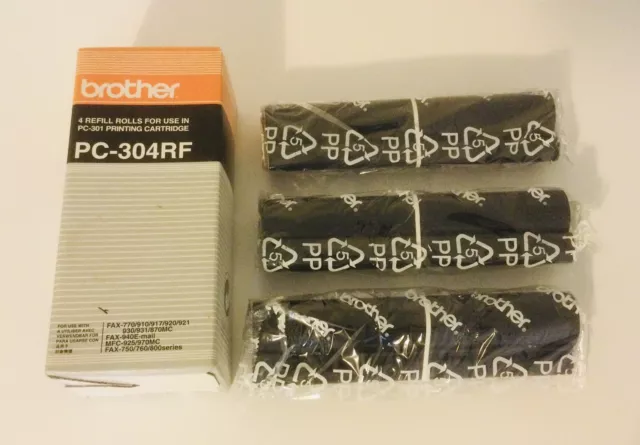 PC-304RF 3 Refill Rolls for use in PC-301 Printing Cartridge Brother Fax