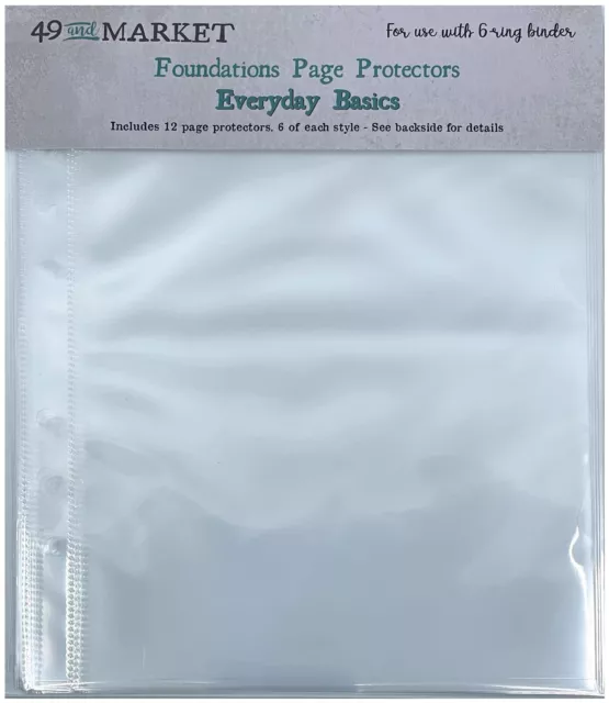 Foundations Page Protectors 6"X8" 12/Pkg - Everyday Basics