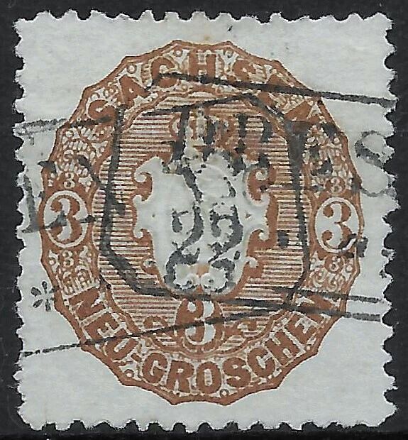 SACHSEN 1863; MiNr. 18b ; 3 Ngr.; BPP geprüft; R2 DRESDEN