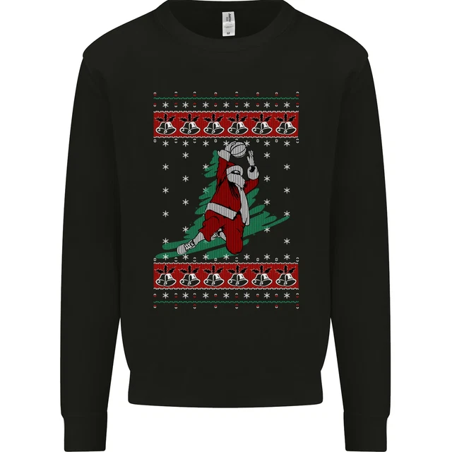 Basketball Santa Player Christmas Funny Mens Sweatshirt Jumper