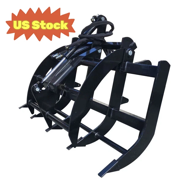 Agrotk 72'' fit Skid Steer Root Rake Grapple Bucket Attachment Skeleton Loader