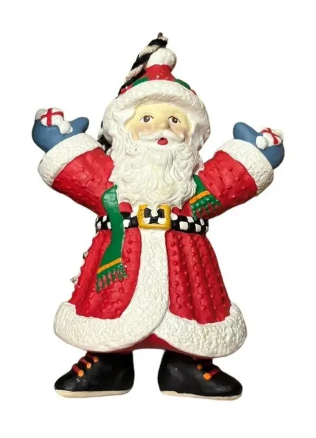 Mary Engelbreit Christmas Ornament Santa Holding Peppermints 1995