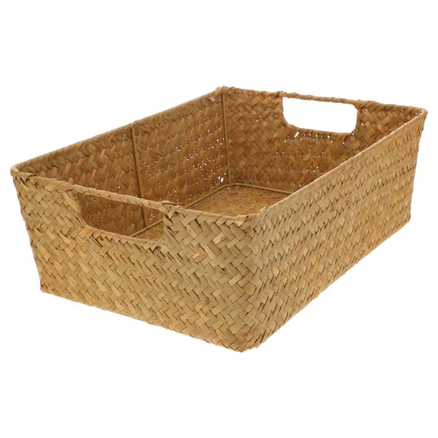 Seagrass Storage Basket with Handles for Home and Bathroom-NS