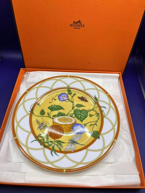 Assiette à Dessert Hermès Paris La Siesta - Porcelaine Française Motif SIESTE (paire)