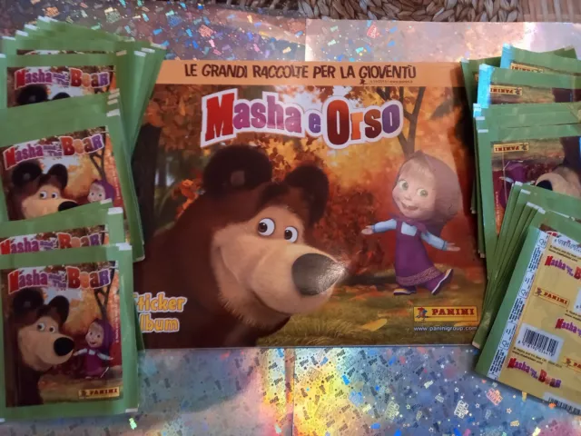 Album Figurine Panini Vuoto + 50 Bustine Sigillate Masha E Orso 🐻