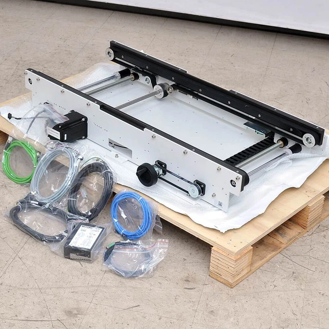 NEW 105cm Open-Center 1" Edge Belt Conveyor with Servotronix Motor, Adjustable
