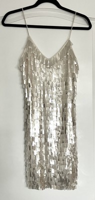 ALICE+OLIVIA Sequin-Embellished Mini dress in Off-White Small Size New with Tag.