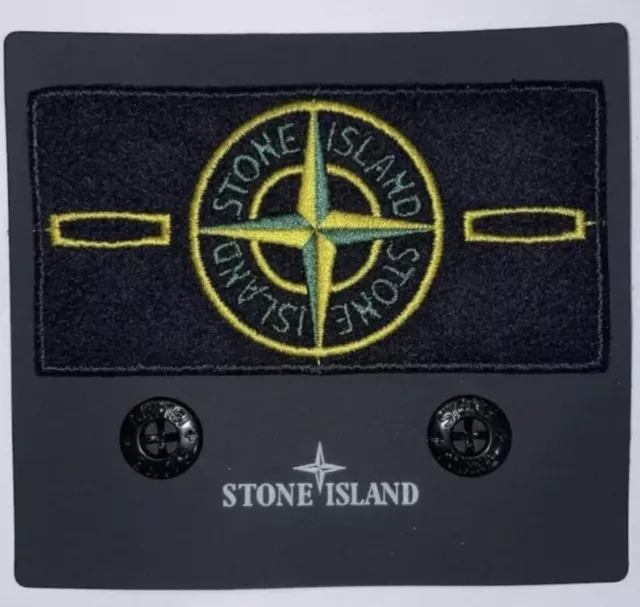 stone island badge patch con 2 bottoni