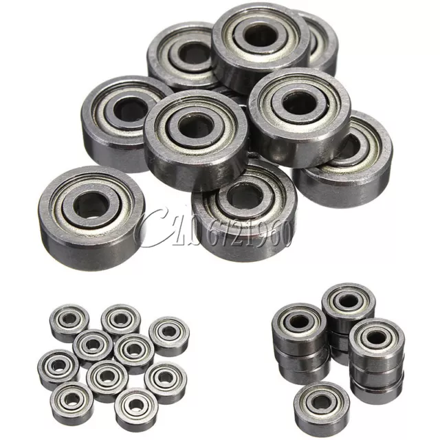 50PCS 623ZZ 3x10x4mm Bearing Miniature Ball Shielded Radial Bearings Silver