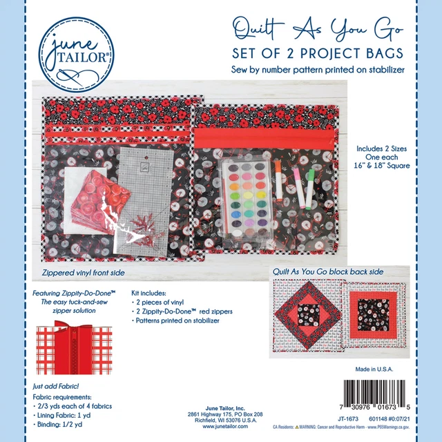 JUNE TAILOR QUILT As You Go Project Bag KitRed ZippityDoDone(TM) 24.99 PicClick