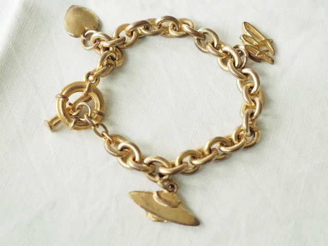 Bracelet Vintage Dolce Vita émaillé - Couleur Doré Et Framboise - Créateur - Occasion