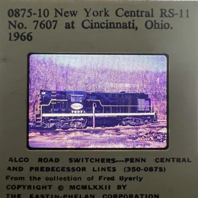 0875-10 New York Central RS-11 No. 7607 at Cincinnati, Ohio. 1966